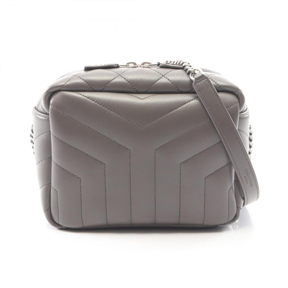 Saint Laurent Paris Loulou Leather Shoulder Bag Gray